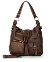Shopperka brązowa MARCO MAZZINI skórzana v23p. Brązowe shopper bez wzorów, ze skóry, na ramię, bez dodatków. Za 569.05 zł.