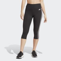 Legginsy treningowe Adidas Train Essentials 3-Stripes High-Waisted 3/4. Czarne legginsy Adidas, xs, bez wzorów, z materiału. Za 179.00 zł.