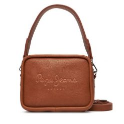 Torebka Pepe Jeans. Brązowe listonoszki Pepe Jeans, bez wzorów, z jeansu, bez dodatków. Za 369.99 zł.