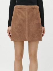 LeGer Spódnica "Eike" w kolorze jasnobrązowym rozmiar: 40. Brązowe spódnice LeGer, bez wzorów, ze skóry, mini. Za 130.99 zł.