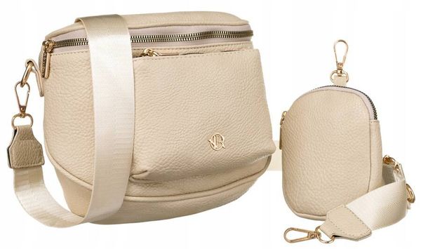 Saszetka beżowa Rovicky R-KP-04-F19. Brązowe torby na ramię ROVICKY, bez wzorów, ze skóry ekologicznej, bez dodatków. Za 70.00 zł.