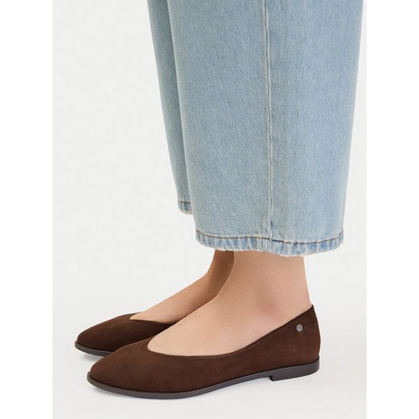 Baleriny Lasocki. Brązowe baleriny Lasocki, bez wzorów, bez obcasa. Za 169.99 zł.