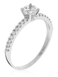 OR ÉCLAT Złoty pierścionek "Destinée" z cyrkoniami rozmiar: 58. Szare pierścionki OR ÉCLAT, z cyrkonią, złote. Za 1,087.99 zł.