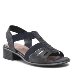Sandały Go Soft. Niebieskie sandały GO SOFT, bez wzorów, bez obcasa, na płaskiej podeszwie, bez zapięcia. Za 179.99 zł.