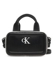 Calvin Klein Torebka Contrast Ck Mini Bauletto Bag LV04F1257G Czarny. Czarne torebki klasyczne Calvin Klein, bez wzorów, ze skóry, bez dodatków. Za 369.99 zł.