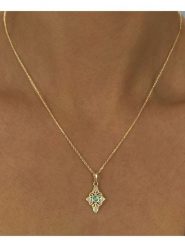 DIA DIAMONDS Pozłacany naszyjnik z zawieszką - dł. 40 cm rozmiar: onesize. Zielone naszyjniki DIA DIAMONDS, z diamentem, pozłacane. Za 245.96 zł.