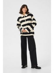 Kaffe Koszulka polo w kolorze kremowo-czarnym rozmiar: S. Brązowe bluzki Kaffe, s, bez wzorów, z bawełny, bez kołnierzyka, bez ramiączek. Za 91.77 zł.