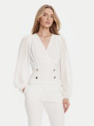 Rinascimento Bluzka CFC0126180003 Biały Regular Fit. Białe bluzki Rinascimento, xl, bez wzorów, z syntetyku, bez kołnierzyka, bez ramiączek. Za 379.99 zł.
