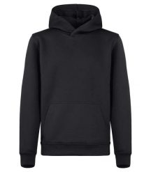 Clique Basic Active Hoody Junior – bluza z kapturem junior z barwionego włókna. Czarne bluzy sportowe CLIQUE, m, bez wzorów, z kapturem. Za 144.85 zł.