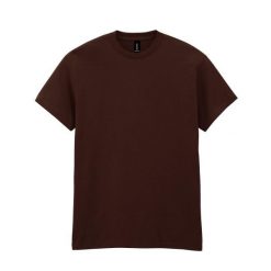 Ciężka Bawełniana Koszulka Unisex Dla Dorosłych. Brązowe bluzki GILDAN, xl, bez wzorów, z bawełny, sportowe, bez kołnierzyka, bez ramiączek. Za 51.99 zł.