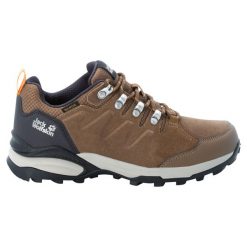 Buty trekkingowe damskie Jack Wolfskin Refugio Texapore Low. Brązowe trekkingi Jack Wolfskin, z gumy, trekkingowe. Za 562.00 zł.