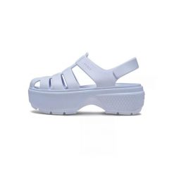Sandały Dla Kobiet Crocs Stomp Fisherman Sandal. Fioletowe sandały Crocs, bez wzorów, z materiału, eleganckie, bez obcasa, na platformie, bez zapięcia. Za 230.99 zł.