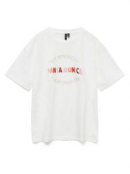 Vero Moda Koszulka w kolorze białym rozmiar: M. Białe bluzki Vero Moda, m, bez wzorów, z bawełny, bez kołnierzyka, bez ramiączek. Za 61.60 zł.