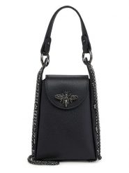 ORE10 Skórzana torebka "Ator" w kolorze czarnym na telefon - 14 x 20 x 7 cm rozmiar: onesize. Czarne torby na ramię ORE10, z aplikacjami, z materiału, przez ramię, bez dodatków. Za 201.45 zł.