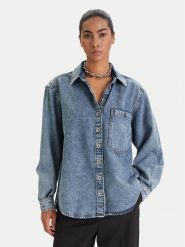 Patrizia Pepe Koszula jeansowa 8C0833/D108-CB05 Niebieski Regular Fit. Niebieskie koszule Patrizia Pepe, bez wzorów, z bawełny, bez kołnierzyka, bez ramiączek. Za 1,249.00 zł.