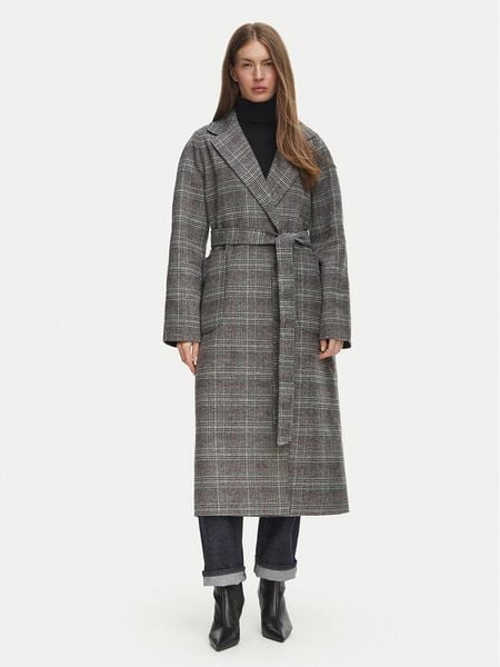 Tommy Hilfiger Płaszcz wełniany WW0WW51526 Szary Regular Fit. Szare płaszcze TOMMY HILFIGER, na zimę, bez wzorów, z syntetyku, bez kaptura. Za 1,399.00 zł.