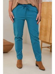 Curvy Lady Spodnie w kolorze niebieskim rozmiar: 48/50. Niebieskie spodnie materiałowe Curvy Lady, na co dzień, z aplikacjami, z bawełny, z standardowym stanem. Za 163.64 zł.