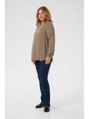 KAFFE curve Bluzka w kolorze szarobrązowym rozmiar: 50. Brązowe bluzki KAFFE curve, bez wzorów, z wiskozy, bez kołnierzyka, bez ramiączek. Za 82.99 zł.
