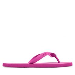 Japonki adidas. Czerwone klapki Adidas, bez wzorów, bez obcasa. Za 59.99 zł.