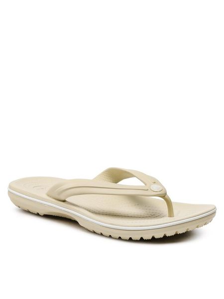 Crocs Japonki Crocband Flip 11033 Beżowy. Brązowe klapki Crocs, bez wzorów, z tworzywa sztucznego, bez obcasa. Za 159.99 zł.