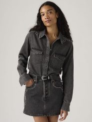 Levi's Koszula dżinsowa w kolorze antracytowym rozmiar: XS. Szare koszule Levi's®, s, bez wzorów, z bawełny, bez kołnierzyka, bez ramiączek. Za 209.95 zł.