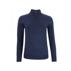 Damski sweter z golfem zapinany na zamek 1/2 Peak Mountain Acharlito. Niebieskie golfy Peak Mountain, bez wzorów, bez ramiączek. W wyprzedaży za 293.50 zł.