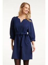 Smashed Lemon Sukienka w kolorze granatowym rozmiar: XL. Niebieskie sukienki Smashed Lemon, na co dzień, xl, bez wzorów, z tkaniny, bez kołnierzyka, bez ramiączek, midi, proste. Za 126.99 zł.