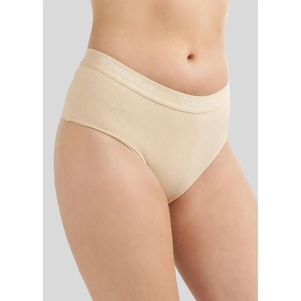 Figi damskie Montar Mia. Brązowe figi MONTAR, xs, bez wzorów, z elastanu. Za 262.50 zł.