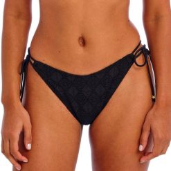 Damskie figi do kostiumu kąpielowego z rozcięciem Freya Nomad Nights. Czarne figi Freya, xl, z aplikacjami, z elastanu. Za 180.50 zł.