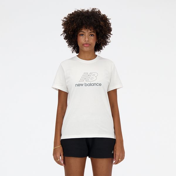 Koszulka damska New Balance WT41816WT – biała. Białe bluzki New Balance, s, bez wzorów, z materiału, eleganckie, bez kołnierzyka, bez ramiączek. Za 69.99 zł.