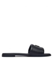 Tommy Hilfiger Klapki Th Logo Hardware Leather Mule FW0FW09292 Granatowy. Niebieskie klapki TOMMY HILFIGER, bez wzorów, ze skóry, bez obcasa. Za 369.99 zł.