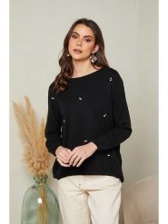 Soft Cashmere Sweter w kolorze czarnym rozmiar: 38/40. Czarne swetry Soft Cashmere, bez wzorów, bez ramiączek. Za 112.29 zł.