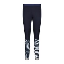 Damskie legginsy CMP. Czarne legginsy CMP, bez wzorów, z dresówki, do biegania. W wyprzedaży za 232.80 zł.