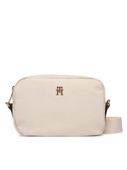 Tommy Hilfiger Torebka Popette Camera Bag AW0AW17704 Beżowy. Brązowe listonoszki TOMMY HILFIGER, bez wzorów, ze skóry, bez dodatków. Za 329.99 zł.