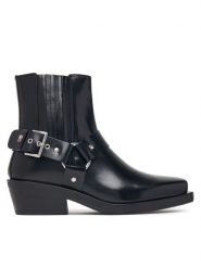 Tommy Jeans Botki Tjw Buckle Leather Cowboy Boots EN0EN03143 Czarny. Czarne botki Tommy Jeans, bez wzorów, z jeansu, bez obcasa, na płaskiej podeszwie, bez zapięcia. Za 799.99 zł.