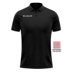 Polo z kieszonką w siateczkę Givova. Czarne koszulki polo Givova, bez wzorów, z dzianiny, bez kołnierzyka, bez ramiączek. Za 46.33 zł.