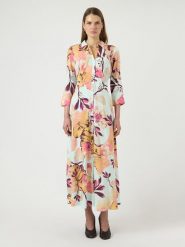 YAS Sukienka w kolorze błękitno-różowym rozmiar: XL. Niebieskie sukienki YAS, na imprezę, s, bez wzorów, z wiskozy, klasyczne, bez kołnierzyka, bez ramiączek, maxi. Za 184.02 zł.