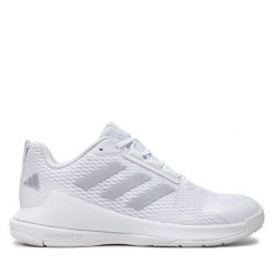 Buty halowe adidas. Białe obuwie sportowe Adidas, bez zapięcia. Za 309.99 zł.