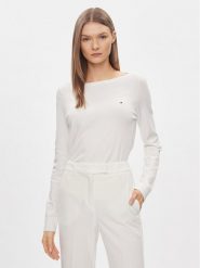 Tommy Hilfiger Sweter WW0WW42050 Biały Regular Fit. Białe swetry TOMMY HILFIGER, xs, bez wzorów, z bawełny, bez ramiączek. Za 269.99 zł.