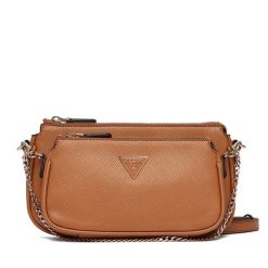 Torebka Guess. Brązowe listonoszki Guess, z aplikacjami, bez dodatków. Za 549.99 zł.