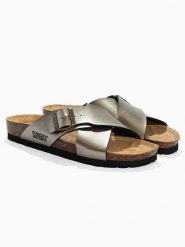 Sunbay Klapki "Iris" w kolorze złotym rozmiar: 40. Niebieskie klapki Sunbay, bez wzorów, z otwartym noskiem, bez obcasa. Za 184.89 zł.