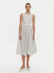 Dolce&Gabbana Sukienka codzienna F6JHVT HS5R7 Biały Regular Fit. Białe sukienki Dolce&Gabbana, na co dzień, bez wzorów, z bawełny, bez kołnierzyka, bez ramiączek, proste. Za 6,389.00 zł.