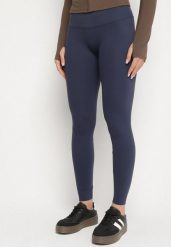 Niebieskie Legginsy z Wysokim Stanem i Szeroką Gumką w Pasie Lalar. Niebieskie legginsy Born2be, l, bez wzorów, z dzianiny, z podwyższonym stanem. Za 69.99 zł.