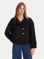 Morgan Płaszcz wełniany 252-GSTAM Czarny Regular Fit. Czarne płaszcze Morgan, na zimę, bez wzorów, z syntetyku, bez kaptura. Za 709.99 zł.