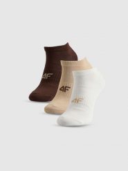 4F Skarpetki stopki (3-pack) damskie - multikolor 39-42. Skarpety 4f, bez wzorów, z bawełny. Za 49.99 zł.