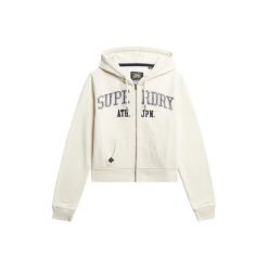 Króka, luźna, zapinana na zamek bluza z kapturem damska Superdry Athletic Essent. Białe bluzy Superdry, bez wzorów, z kapturem. Za 327.70 zł.