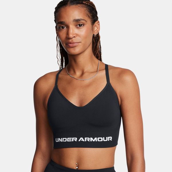 Biustonosz sportowy Under Armour UA Vanish Seamless Low Bra. Czarne bielizna sportowa Under Armour, m, bez wzorów. Za 119.99 zł.