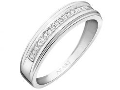Pierścionek z białego złota z diamentami - 0,06 ct - próba 585. Białe pierścionki Apart, z diamentem, złote. Za 2,690.00 zł.