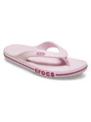 Crocs Japonki w kolorze jasnoróżowym rozmiar: 37/38. Różowe klapki Crocs, bez wzorów, bez obcasa. Za 93.07 zł.