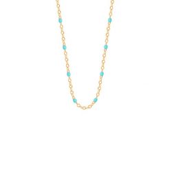 Naszyjnik 42+5 cm, turkusowa emalia, pozłacany. Żółte naszyjniki Lilou, z turkusem, pozłacane. Za 149.00 zł.